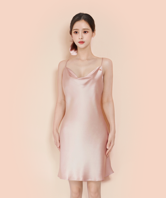 wililivy 100% mulberry silk dress Rose