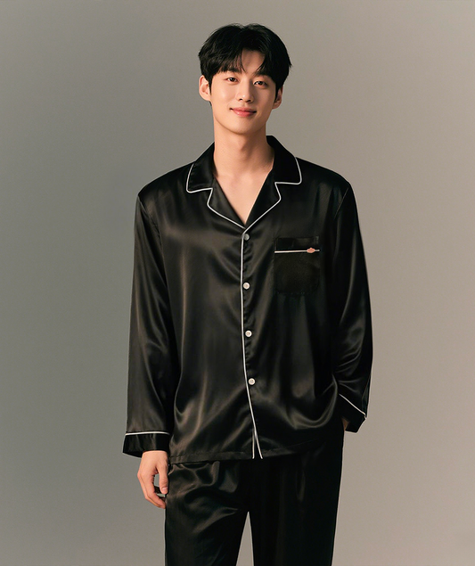 wililivy 100% mulberry silk men sleepwear sets